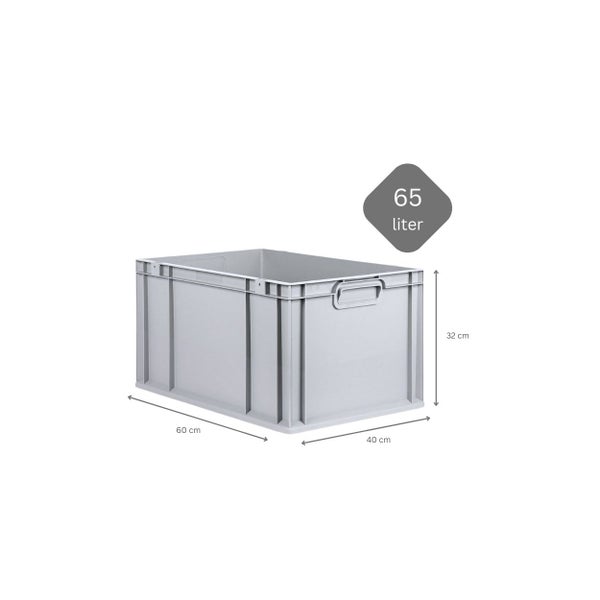 PROREGAL SuperSparSet 5x Eurobox NextGen Grip mit Scharnierdeckel und Gelben Schiebeschnappverschlüssen HxBxT 32 x 40 x 60 cm 65 Liter