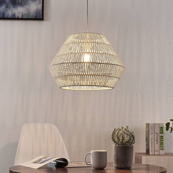 Lindby Pendelleuchte Ottavio (Modern) in Weiß aus Papier (1 flammig, E27) - Deckenlampe Esstischlampe Hängelampe Hängeleuchte Wohnzimmerleuchte