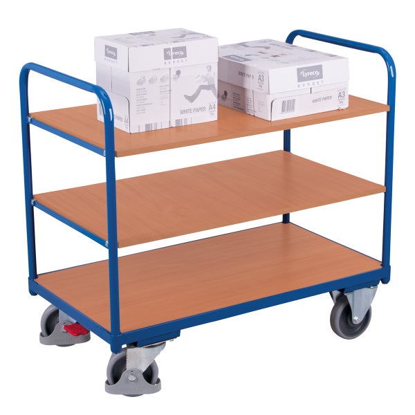VARIOfit Etagenwagen, niedrig mit 3 Ladeflächen 1000x700mm