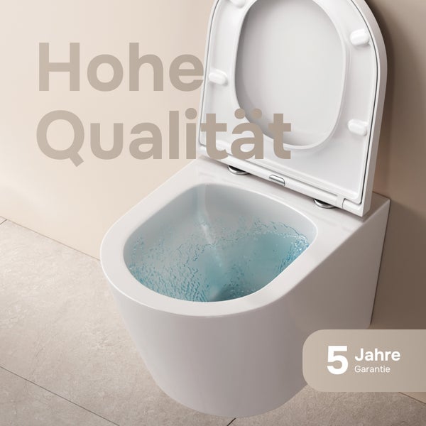 Wandhänge WC mit Spülrandlos-Technik und 5 Jahre Garantie