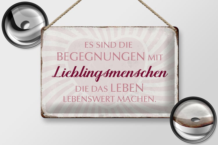 Blechschild Spruch 30x20cm Lieblingsmenschen Leben