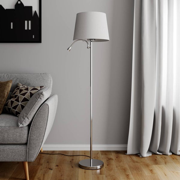 Lindby Stehlampe Benjiro (Modern) in Weiß aus Textil (1 flammig, E27) - Stehleuchte Floor Lamp Standleuchte Wohnzimmerlampe Wohnzimmerleuchte