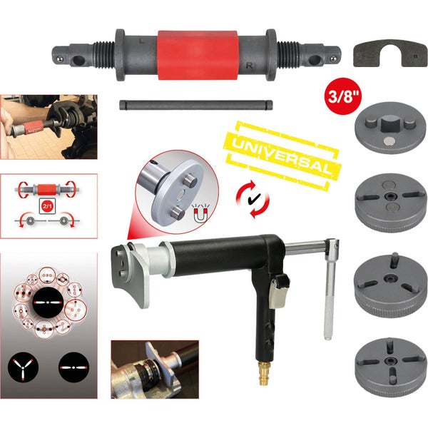 KS TOOLS Universal Bremskolben-Rückstell-Werkzeug-Satz, 8-tlg - 150.2440