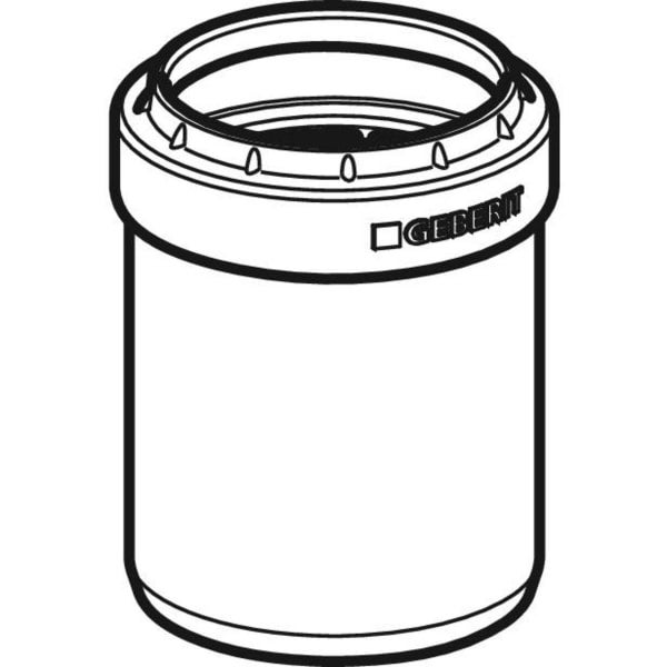 Geberit Rohrkupplung für Sanitärinstallationen. Geberit Logo.