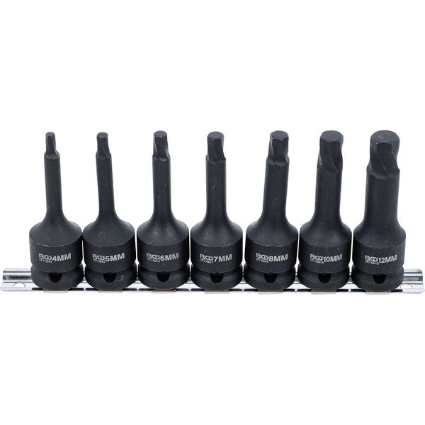 BGS Schraubenausdreher-Satz Antrieb Innenvierkant 12,5 mm (1/2) für defekten Innensechskant 4 - 12 mm 7tlg. - 7004