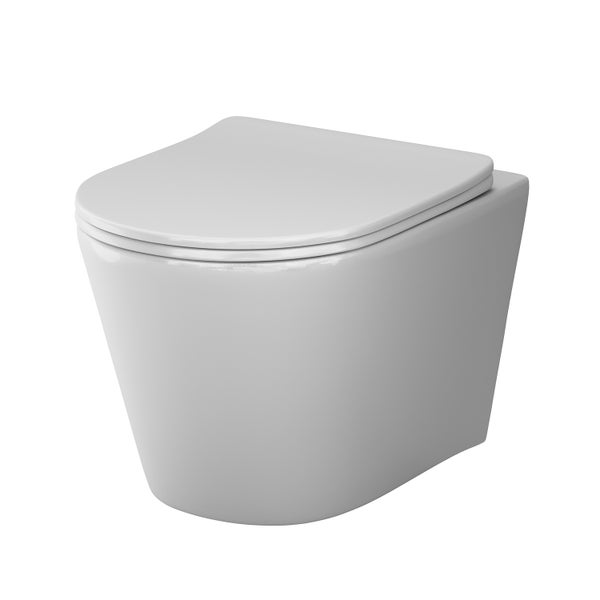 Wandhängendes WC mit geschlossenem Deckel