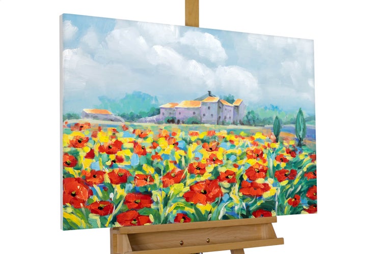 Handgemaltes Gemälde Acrylfarbe 93x63cm Bunt