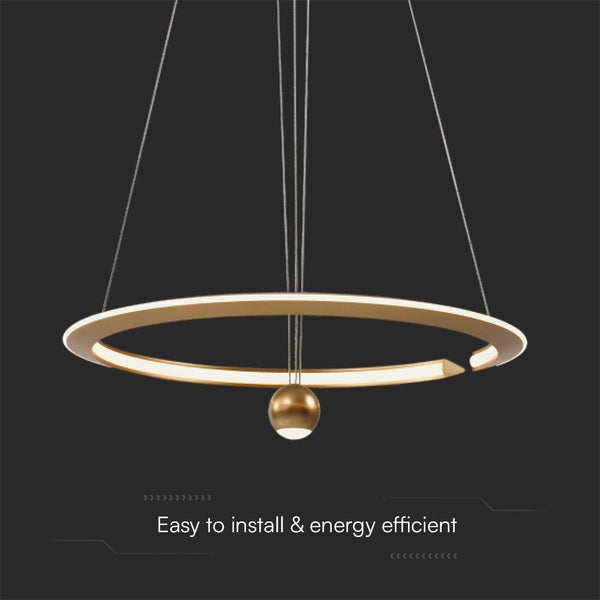 V-TAC VT-10126 - Designer-Deckenleuchten - Designer-Hängelampen - IP20 - Brush Gold - 45 Watt -