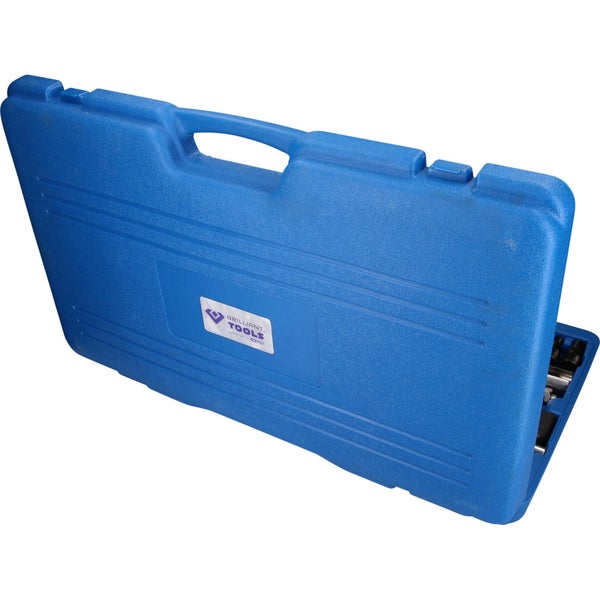 Gleitthammer Satz mit Werkzeugen im blauen Koffer