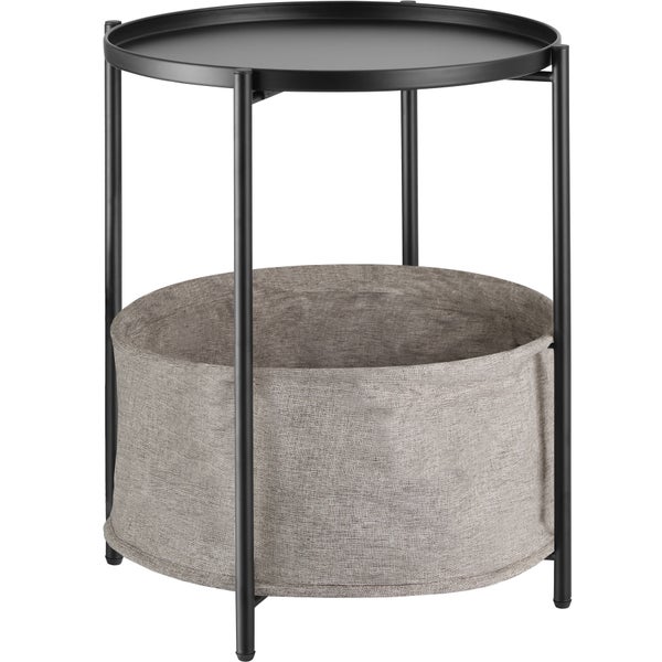 Beistelltisch tectake Canterbury 45,5 x 45,5 x 53 cm Stahl und Polyester schwarz