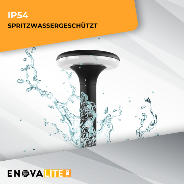 EnovaLite Logo. Spritzwassergeschützte Außenleuchte mit IP54 Schutzart