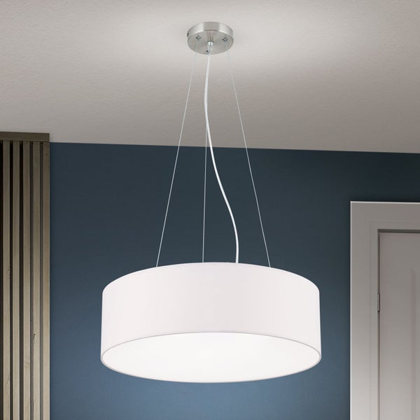 Hängeleuchte Stoff 50cm weiß