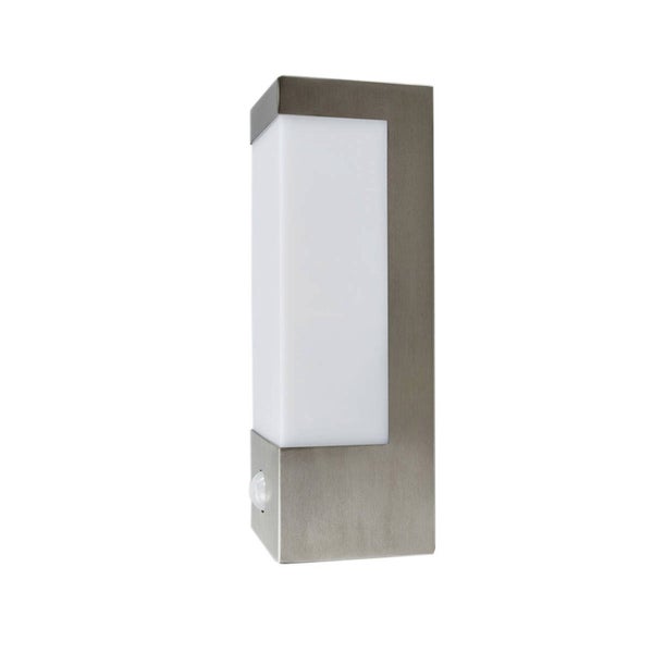Lindby Edelstahl Wandlampe aussen mit Bewegungsmelder, Wandleuchte außen spritzwassergeschützt IP44 1x 6,5W LED Außenleuchte