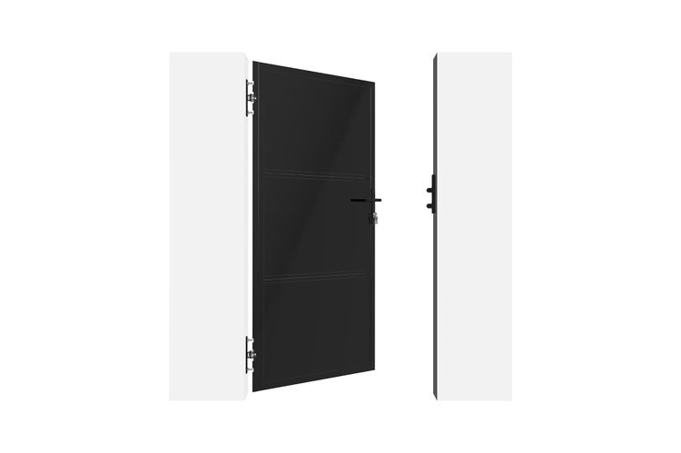 Geöffnete Gartentür mit Schloss