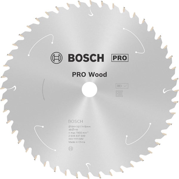 Bosch PRO Wood cordless Blatt für Kreissägen 184 x 1,6 x 16 mm - 2608837699