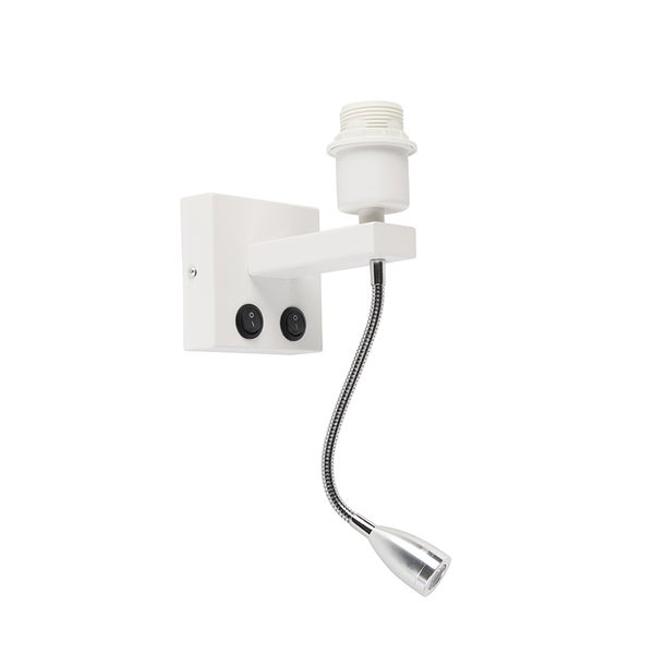 Wandleuchte mit flexiblem Arm, Schalter und Lampenfassung