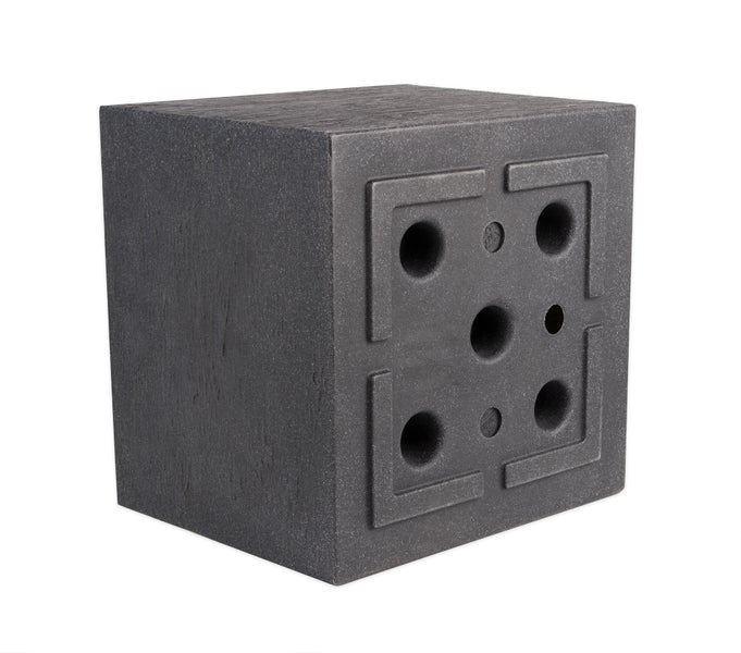 Pflanzkübel Kubus 50x50 cm groß - Granitstein-Optik in Anthrazit - Für Außen, frostsicher & wasserdicht - XXL Pflanztopf, Blumenkübel, Blumentopf für Terrasse & Balkon