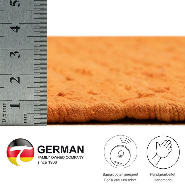 Handgewebter Fleckerlteppich aus Baumwolle Chindi Terracotta 120x180 cm