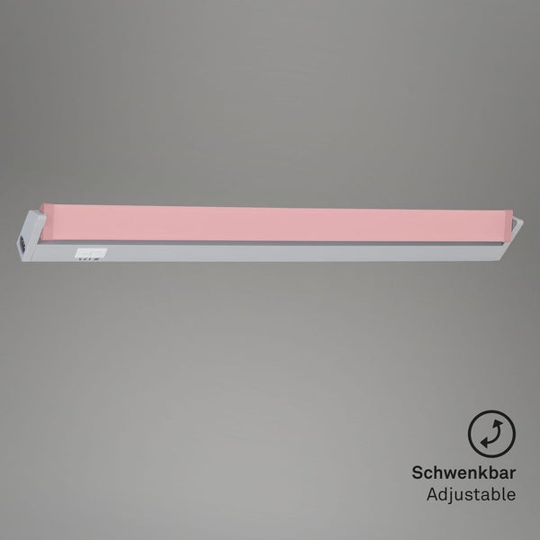 Schwenkbare LED-Unterbauleuchte mit integriertem Schalter.