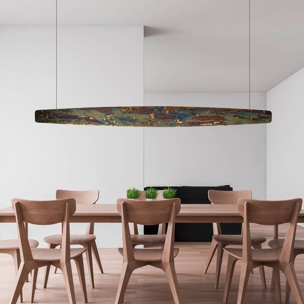 Hängelampe mit Lampenschirm und dekorativen Kristallen