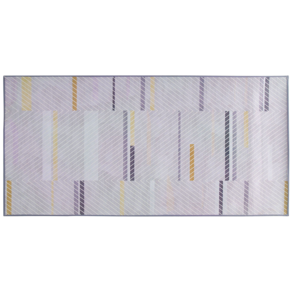 Teppich grau-gelb Streifenmuster 80 x 150 cm ERGENLI