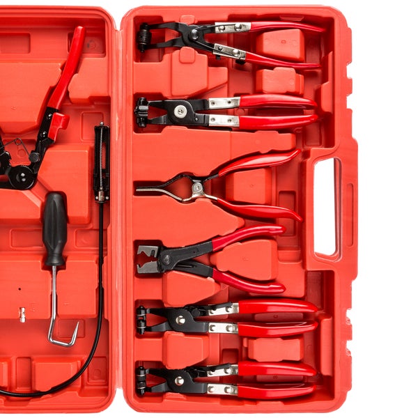 Schlauchklemmenzangen- und Schlauchschellenzangen-Werkzeugset tectake  9-teilig inklusive Kunststoffkoffer