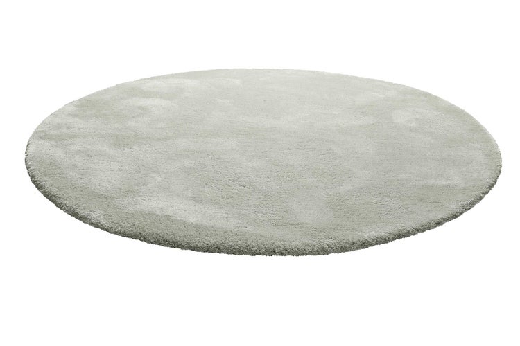 Teppich Rund Hellgrau Grün Hochflor Pisa Homie Living 200 cm rund