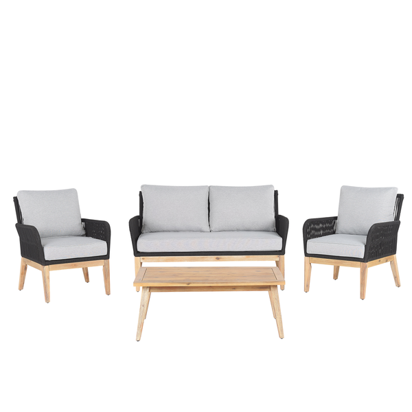 Gartenmöbelset mit Sofa, Sesseln und Tisch