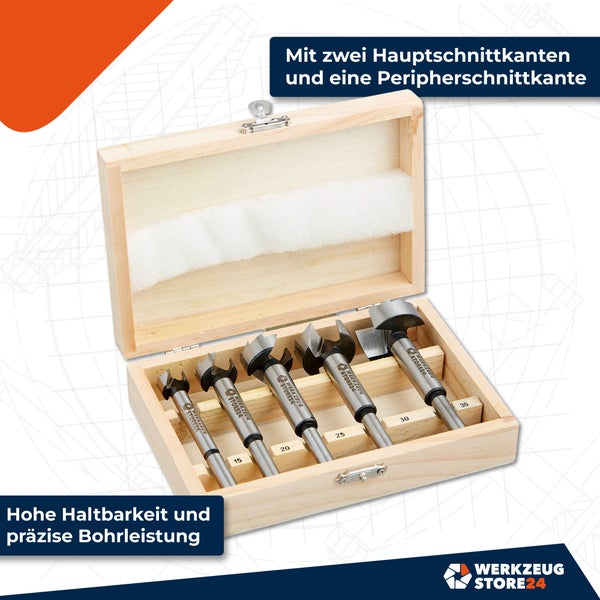 Forstnerbohrer Set in Holzbox