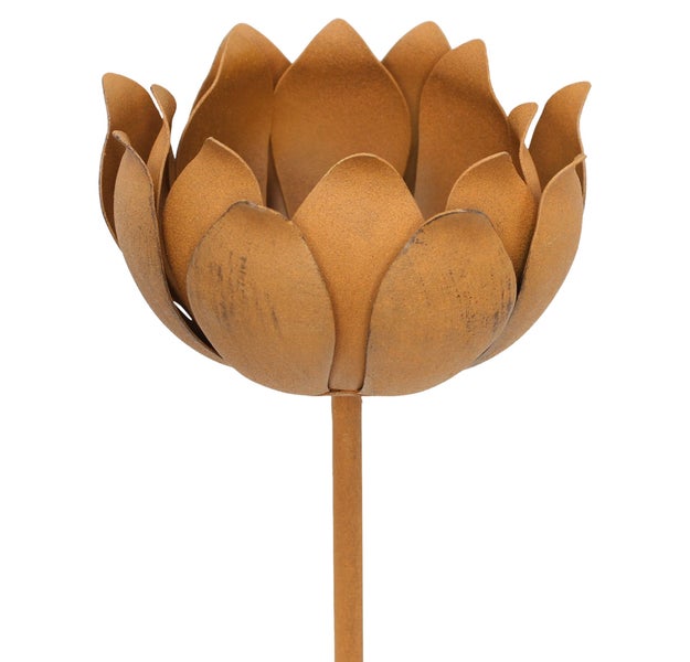 FRANK FLECHTWAREN | Gartenstecker Blüte, METALL, 13 x 13 x 70 cm