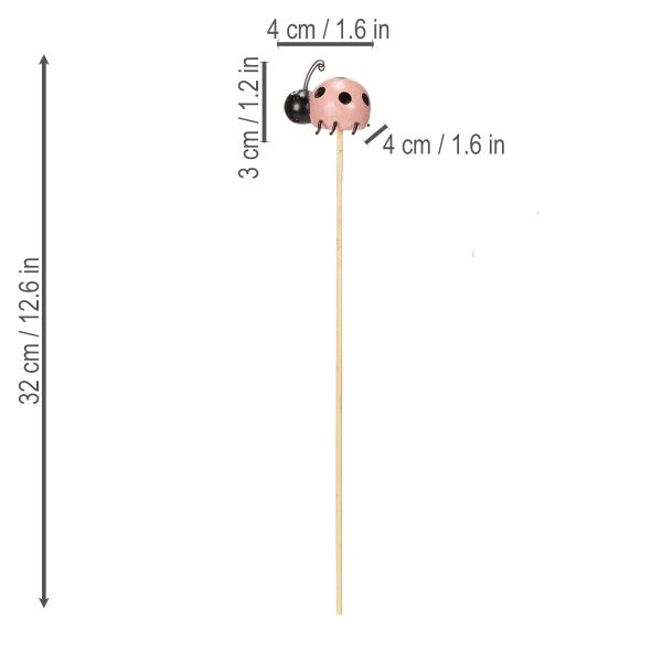 Dekofigur Marienkäfer am Stab, 32 cm hoch