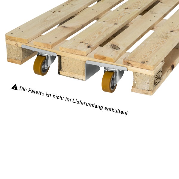 Transportrollen-Set zur Montage unter Europaletten