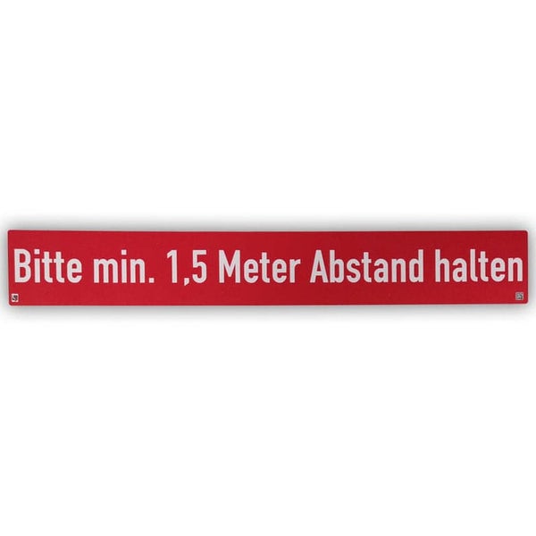 4 x Anti-Rutsch rote Fußboden Aufkleber -Bitte 1.5 m Abstand halten- 63x9cm