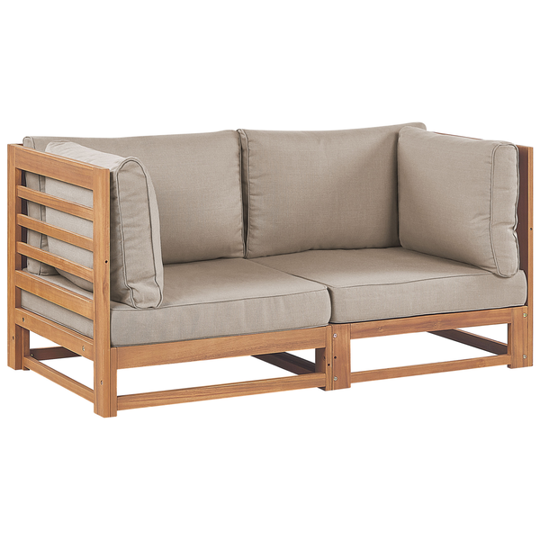 Gartensofa 2-Sitzer TRANI modular zertifiziertes Akazienholz Hellbraun