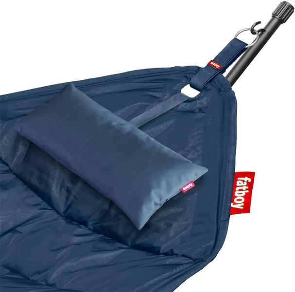 Fatboy Headdemock Deluxe Dunkelblau | Hängematte für Zwei mit Gestell | inkl. Matte, Gestell, Kissen, Cover- Deluxe Version | Outdoor geeignet Garten & Terrasse | 280 x 140cm, Einheitsgröße