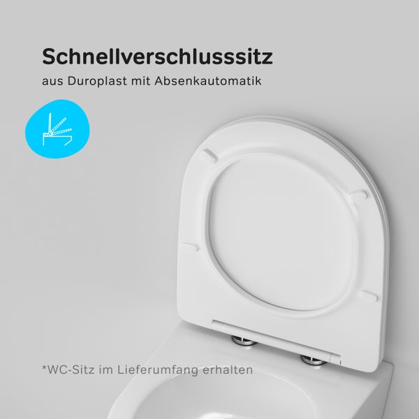 AM.PM Wand-WC  Tiefspüler ohne Spülrand weiß glänzend mit WC-Sitz CPA1900SC Spike