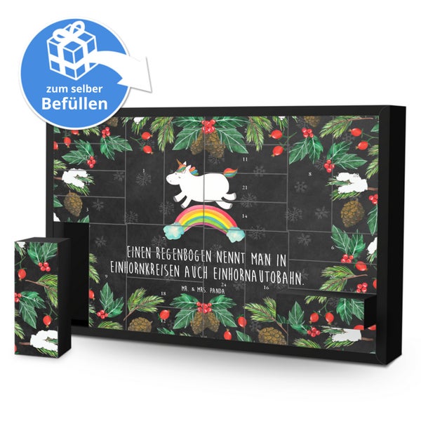 Mr. & Mrs. Panda Befüllbarer Adventskalender Einhorn Regenbogen - Schwarz