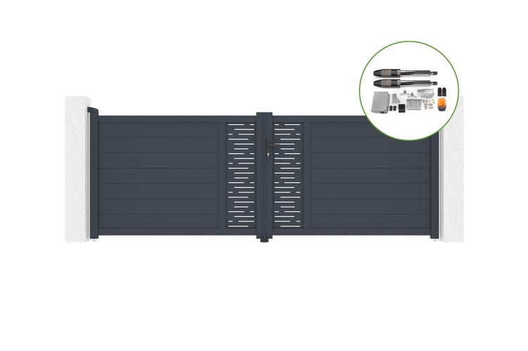 Drehtor 3,5 m ARLBERG H.120 cm Aluminium + TANKER B700 Motorisierung