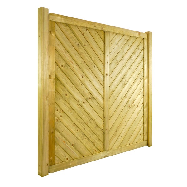 Holzzaun Element mit Fischgrätenmuster