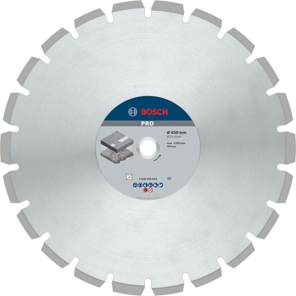 Bosch PRO Asphalt Diamanttrennscheibe 450 x 25,4 mm - 2608603643