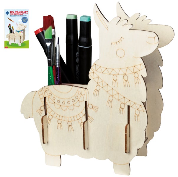 PEBARO 477/2 - Holzbausatz Stiftehalter Lama, Laser cut