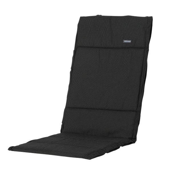 Hochlehnerauflage Fiber Deluxe Rib schwarz - Ca. 125x50 cm - 4er-Set