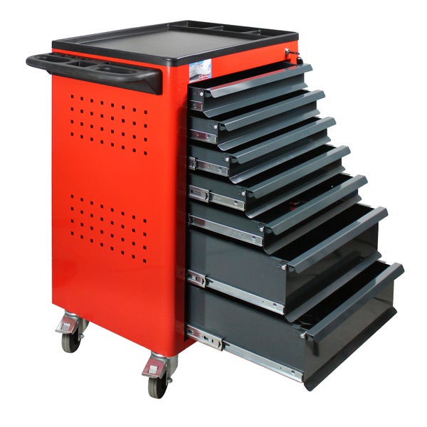 PROREGAL Werkstattwagen Cheetah 7 Schubladen HxBxT 96 x 61 x 45 cm Rot