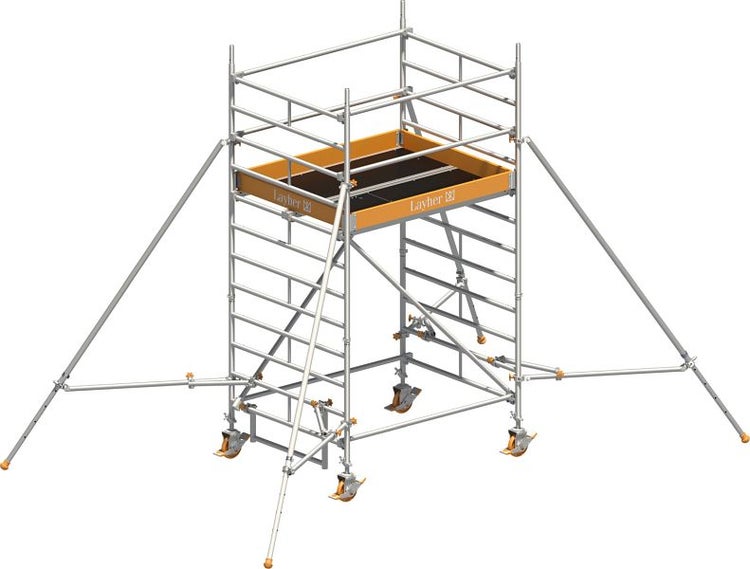 Rollgerüst mit Plattform und Stabilisatoren