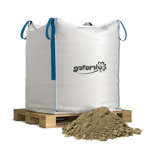 Big Bag Pflanzerde auf Palette mit Galamio Logo