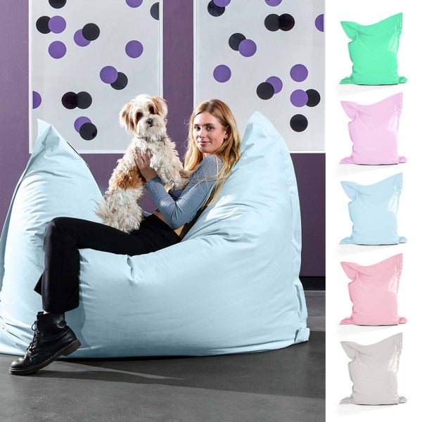 Green Bean Outdoor Sitzsack XXL 140x180cm 380 Liter Kinder & Erwachsene Bean Bag EPS Perlen Füllung Riesensitzsack Groß Liegekissen Waschbar Wetterfest Lounge Sitzkissen Bodenkissen Pastell Hellblau