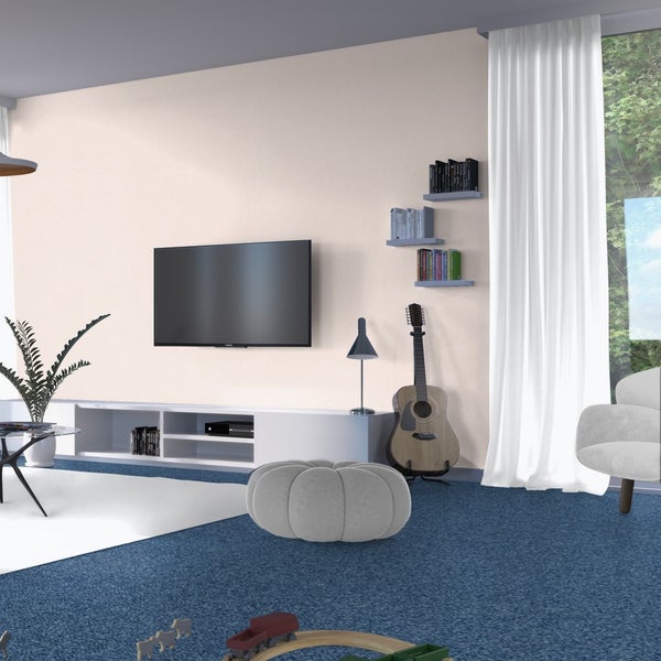 Teppichboden strapazierfähige Auslegware in Blau in Schlingen 500 cm Breite (Meterware)