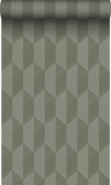 Origin Wallcoverings Öko-Strukturtapete 3D Muster Dunkelgrün - 50 x 900 cm - 348036