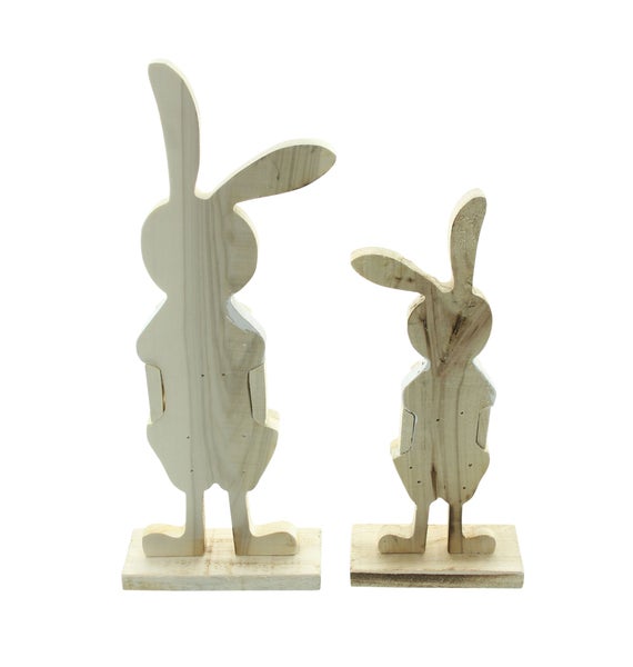 FRANK FLECHTWAREN | Hase Hosenträger, 2er Set, PAPPEL, HOLZ, Höhe 30 cm, 38,5 cm