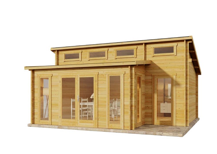 Alpholz Gartenhaus Lausitz Prima aus Holz Holzhaus Wandstärke: 40 mm Blockbohlenhaus